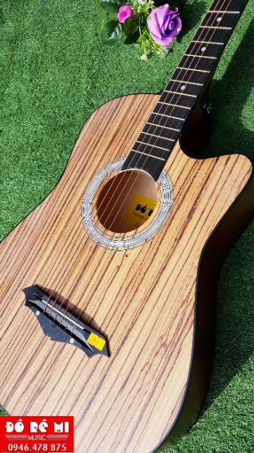 Đàn Guitar Acoustic mini màu sọc gỗ