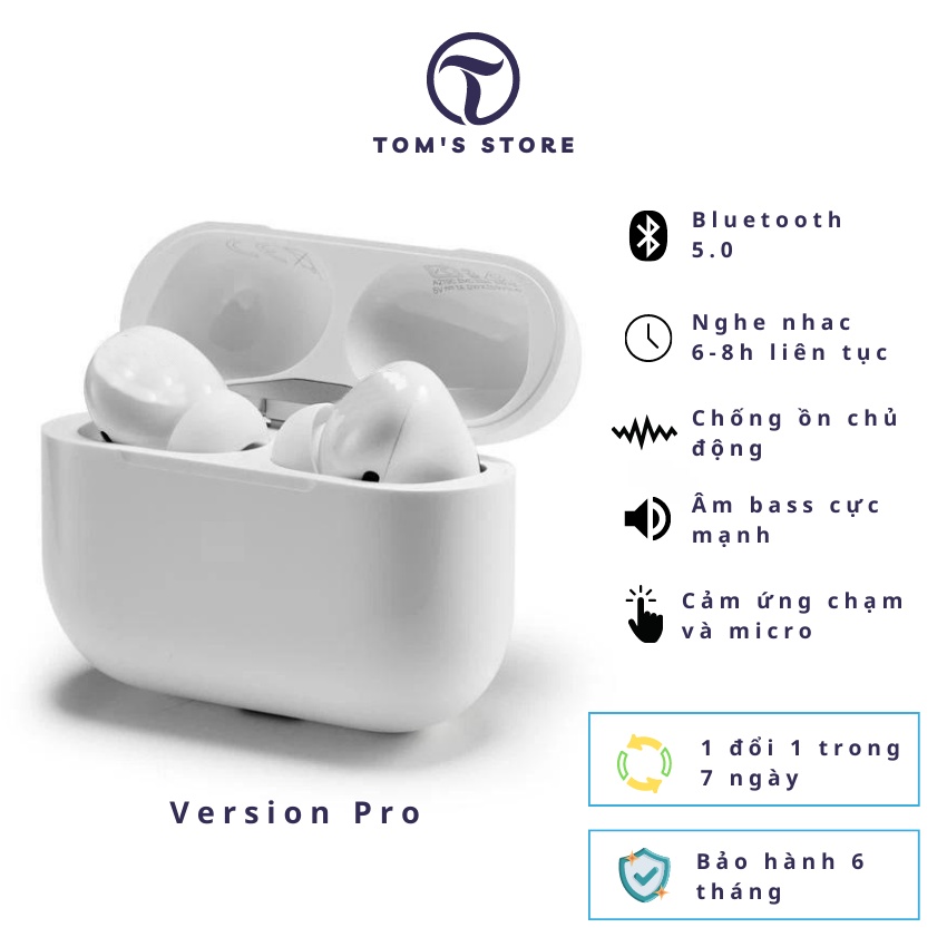 Tai Nghe Bluetooth thế hệ Pro, chip Louda Hổ Vằn 1562F và jerry A8s, pin 8h, đầy đủ tính năng, bass mạnh, chống ồn.