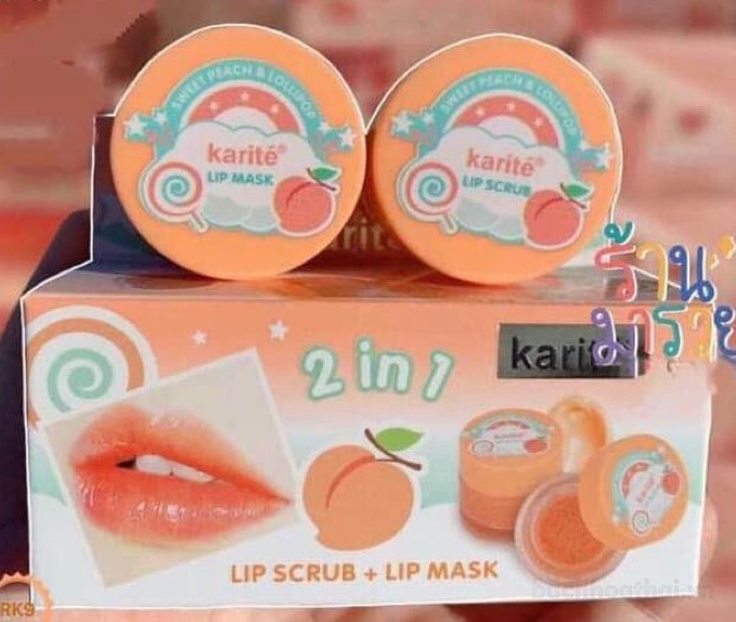 [Set 2 in 1] Bộ tẩɏ tế bào chết và mặt nạ dưỡng môi Karite