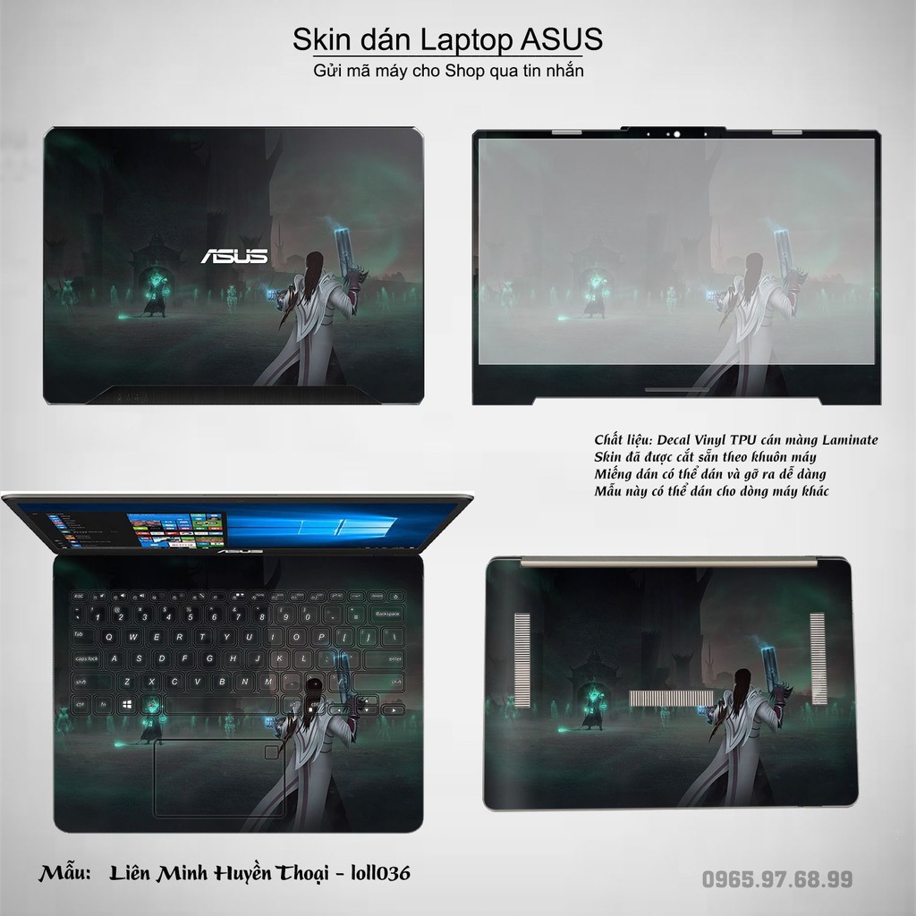 Skin dán Laptop Asus in hình Liên Minh Huyền Thoại nhiều mẫu 5 (inbox mã máy cho Shop)