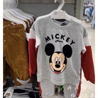 Bộ nỉ Mickey H&M xám phối đỏ