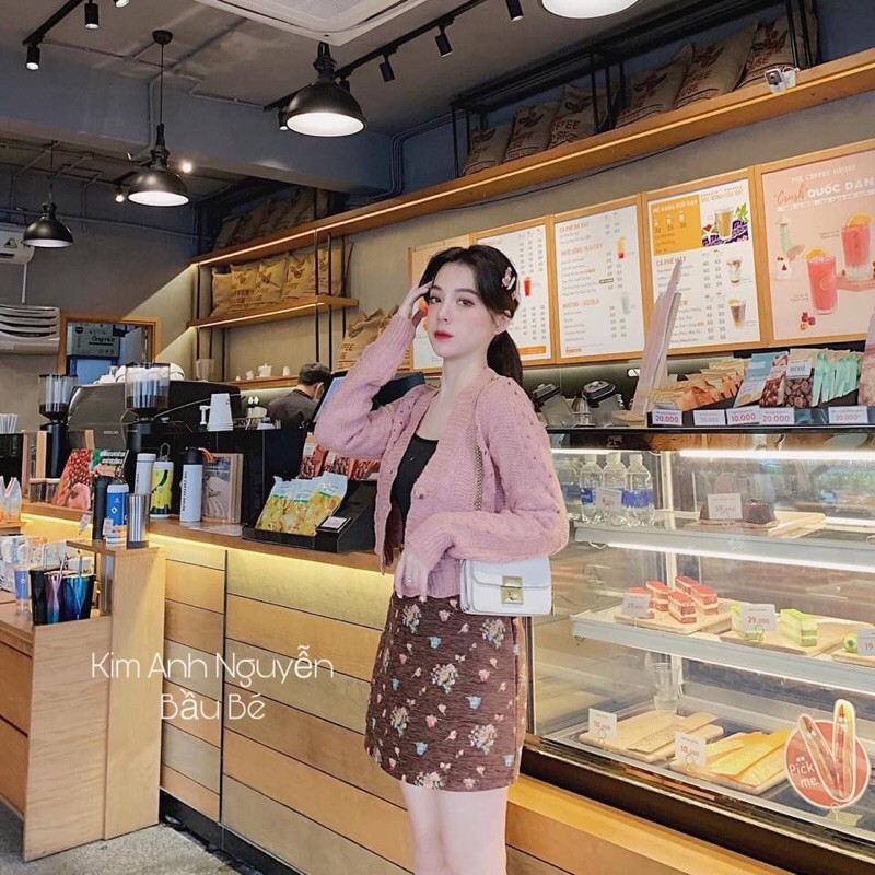 SÉT ÁO CALIGAN CV HOẠ TIẾT HOA ❌HOT HIT❌