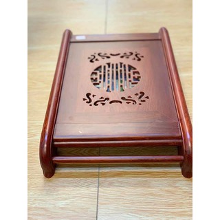 Khay trà chân cuốn gỗ hương