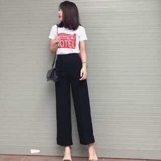 Quần dài ống xuông cạp cao