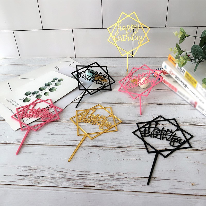 Topper mica  mẫu combo 10 thẻ meka trang trí sinh nhật