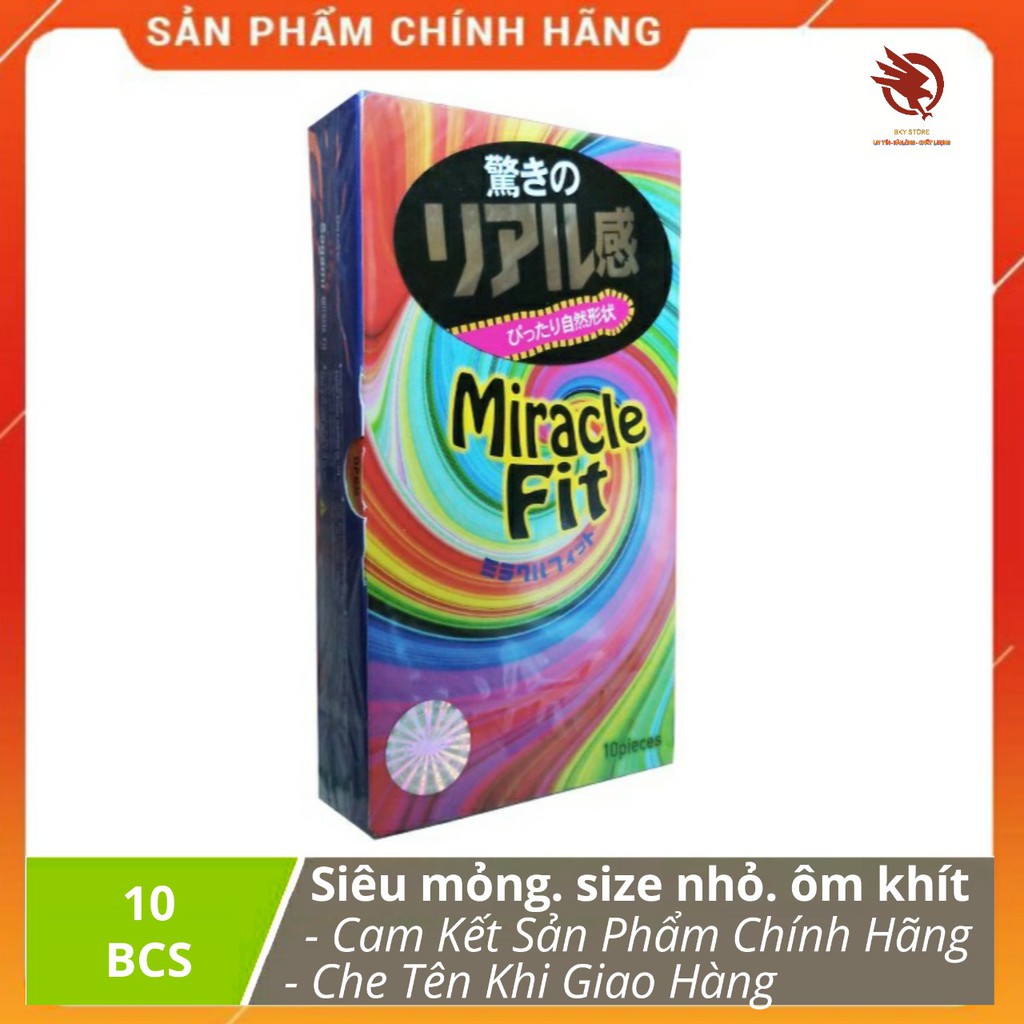 [ CHÍNH HÃNG ] - Bao cao su Sagami Miracle Fit siêu mỏng, ôm sát, size nhỏ 49mm - Hôp 10 cái