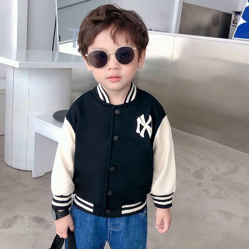 Áo Khoác BomBer In Chữ NY Cực Xinh Áo Khoác Chất Nỉ Dạ Cho Bé từ 10-25kg Moobaby Shop