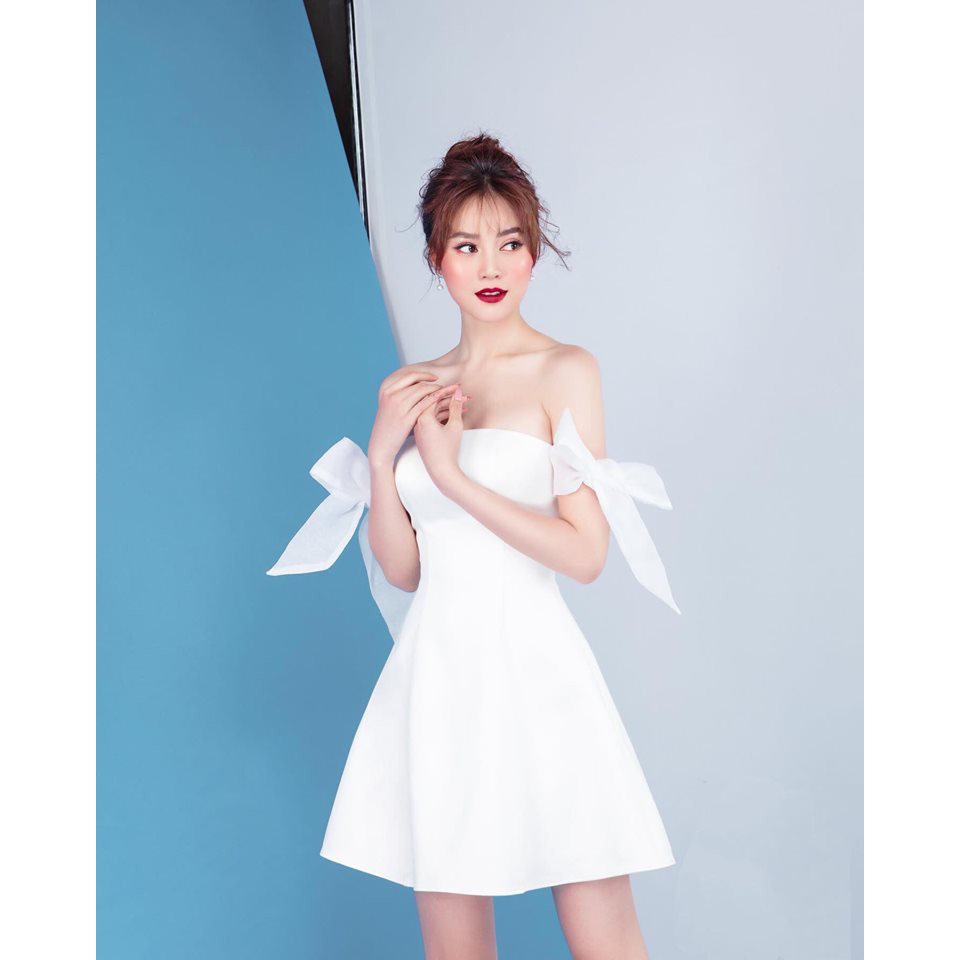 Đầm dự tiệc cúp ngực tay cột nơ siêu xinh | BigBuy360 - bigbuy360.vn