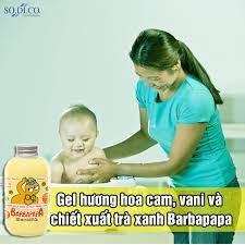 (Xả hàng) Gel tắm trẻ em hương hoa cam và chiết xuất trà xanh Barbapapa Sodico 250ml