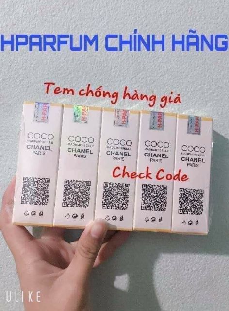 Tinh dầu thơm mini chiết Pháp Hparfum mùi chuẩn Châu Âu bao check code mã QR, có tem chống hàng giả