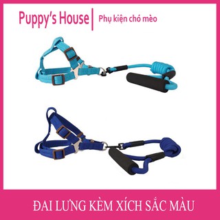Dây đeo cổ cho chó kèm dây xích dạng thừng - dlc004