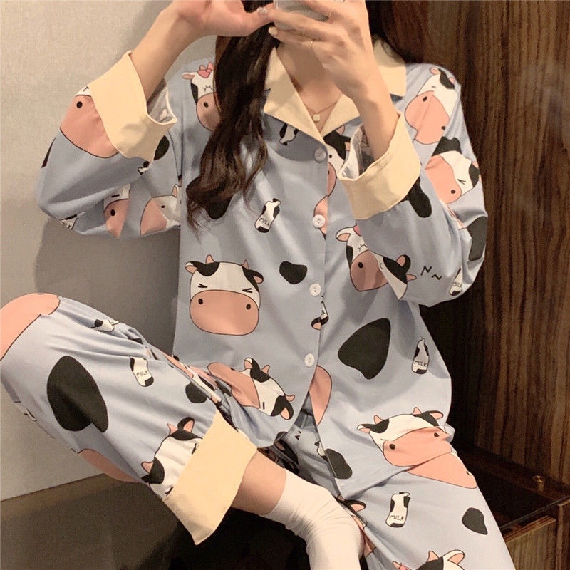 Bộ đồ ngủ nữ dài tay,pijama chất thô hàn mềm mại C36 | BigBuy360 - bigbuy360.vn