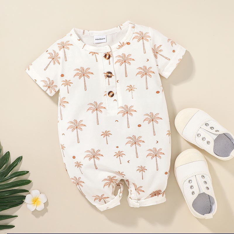 Body Ngắn Tay Cho Bé Trai Sơ Sinh 0-12 Tháng,Bodysuit Liền Thân Hoa Áo Liền Quần Cho Bé trẻ em