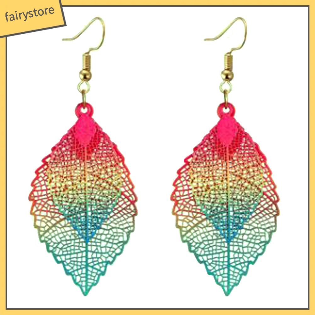 Bông Tai Hình Chiếc Lá Nhiều Màu Sắc