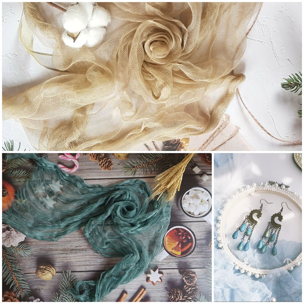 KHĂN LƯỚI TRANG TRÍ CHỤP ẢNH NHIỀU MÀU. vải mùng, vải thưa mềm mại phụ kiện decor trang trí chụp ảnh