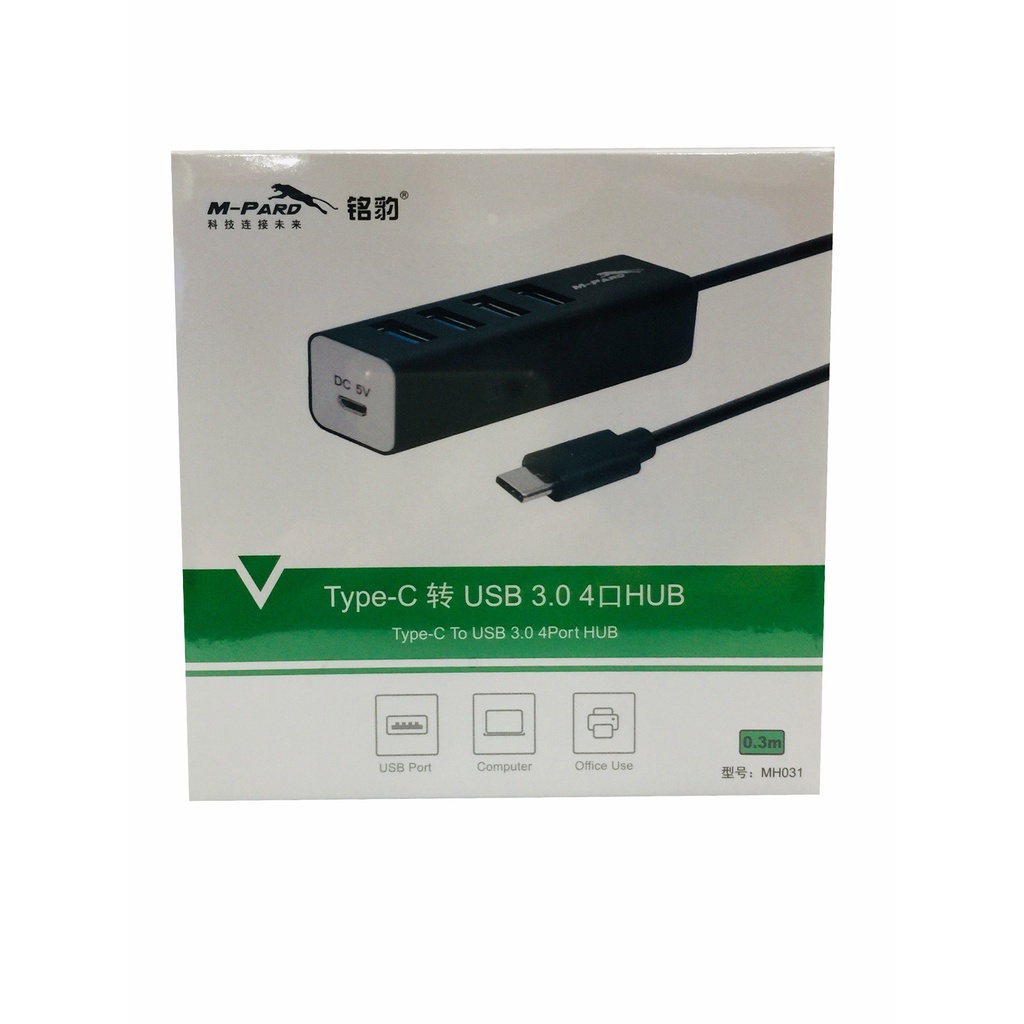 CÁP CHUYỂN TYPE-C (3.1) RA 3 CỔNG USB 3.0 OTG MH 031 ĐEN, TRẮNG M-PARD