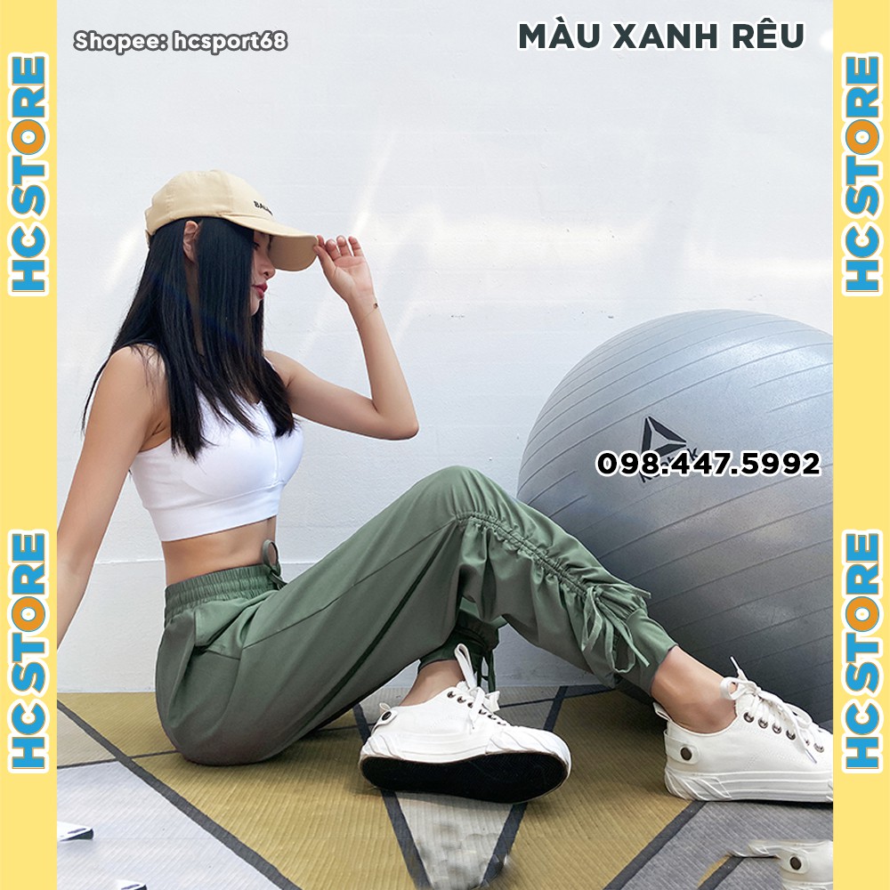 Quần Jogger Nữ QJ04 Tập Gym Yoga, Nhảy Rumba, Ông Quần Cách Điệu Có Dây Rút, Phong Rộng, Trẻ Trung Năng Động- HcSport68