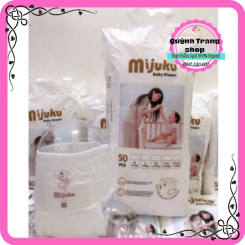 Tã Mijuku Quần  tả quần mijuku Cao cấp Nhật Bản, M100/ L100/ XL100/ XXL100/ XXXL100