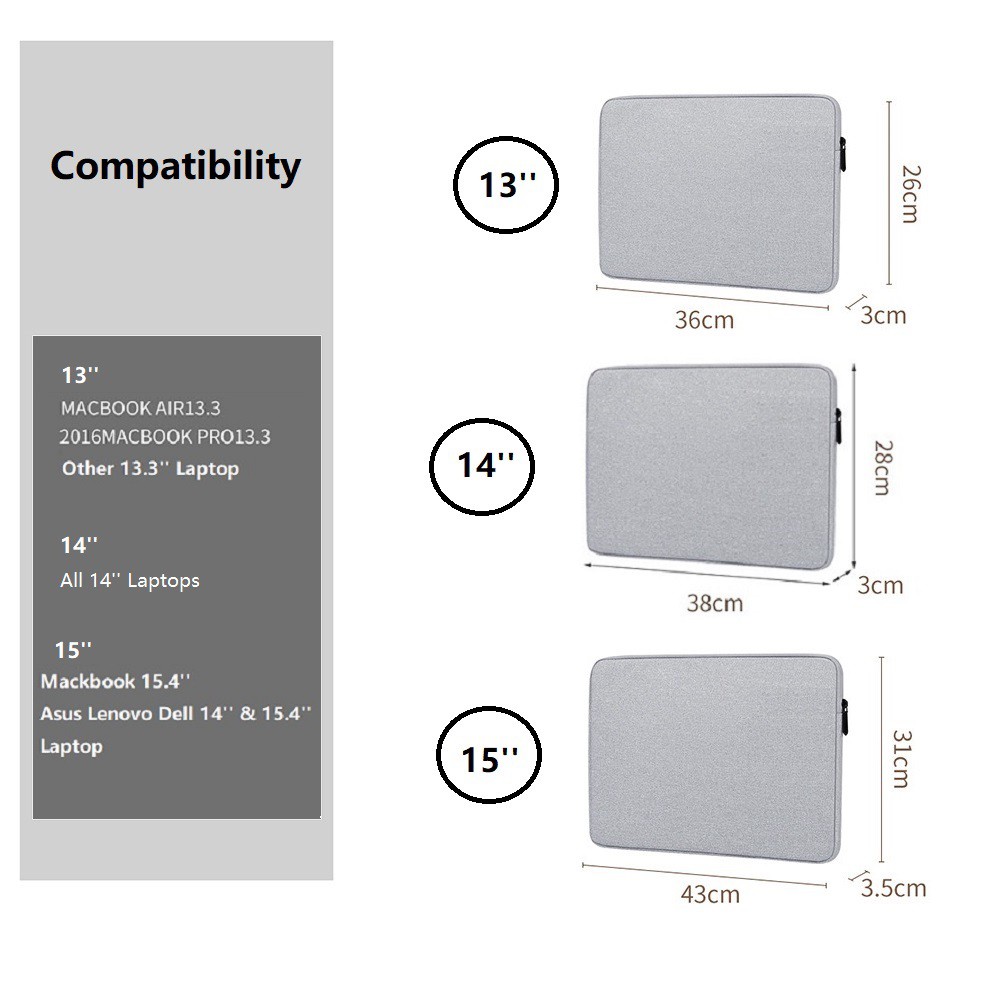 Bao đựng bảo vệ máy tính xách tay LAMMCOU thiết kế mềm di động thích hợp cho laptop (13/14/15&quot;)