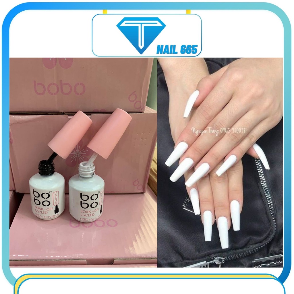 Sơn gel móng tay đen trắng HABO , Sơn BOBO đen trắng chính hãng bóng mượt