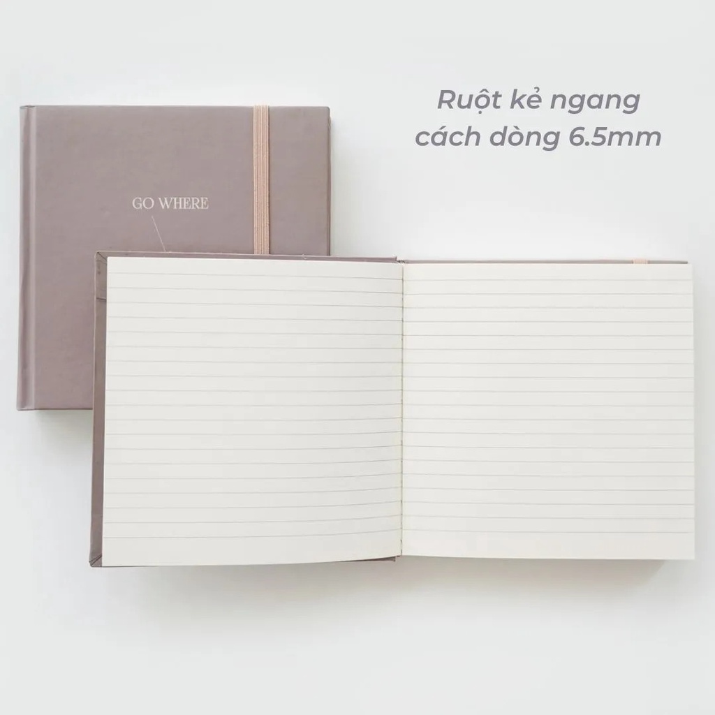 Sổ Vuông CRABIT Kẻ ngang NÂU 130gsm 144 trang - Sổ tay ghi chép, bullet journal