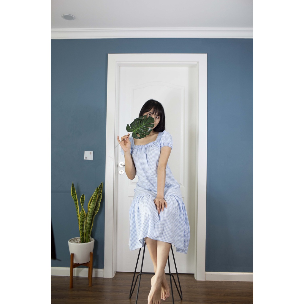 Đầm Thiết Kế Suông Đuôi Cá Kẻ Caro Xanh-Phong Cách Dễ Thương, Tôn Dáng Cho Nữ Thời Trang Mùa Hè | BigBuy360 - bigbuy360.vn