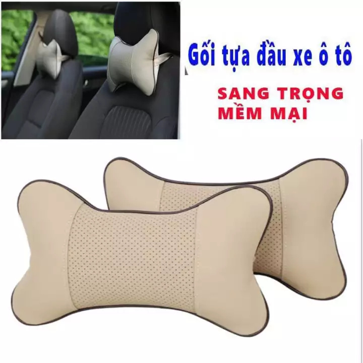 Gối tựa đầu ô tô, COMBO 2 Gối tựa đầu kê cổ hình khúc xương dùng trang trí xe hơi - Sản phẩm mới 100%, chất lượng cao