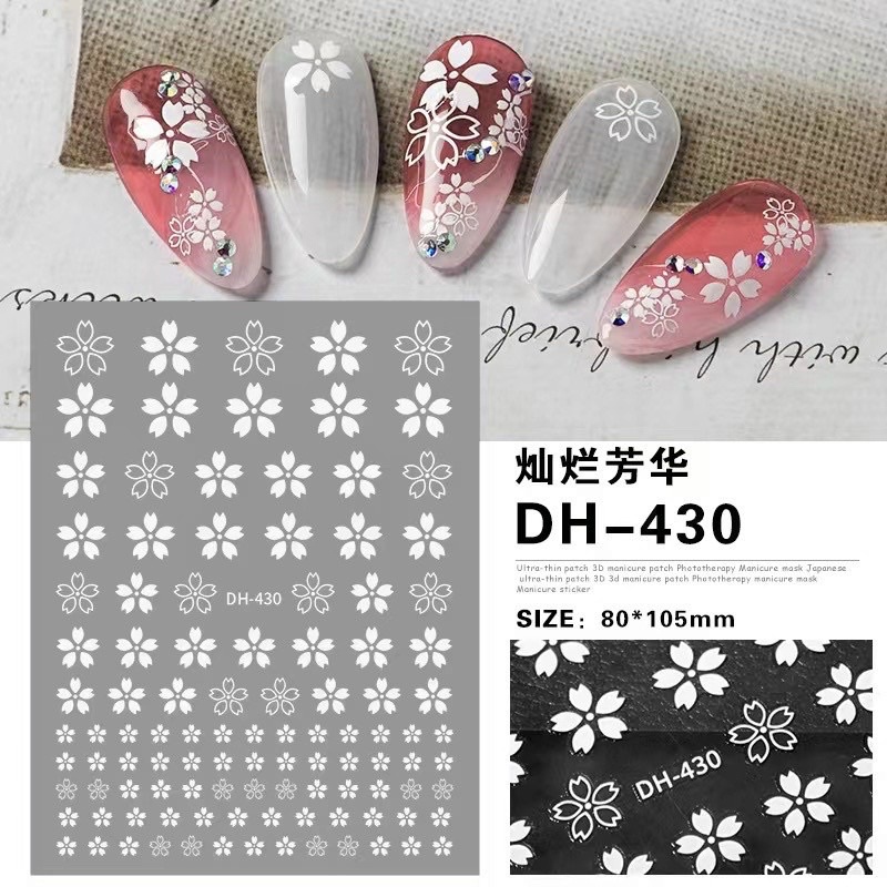 Sticker dán móng cao cấp - stick hoa, gấu, mickey - Phụ Kiến Design Nail