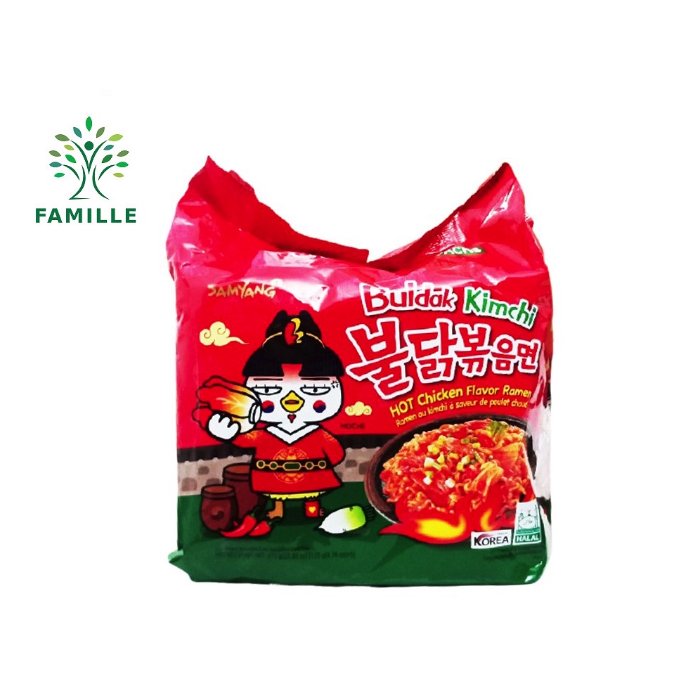 Lốc 5 Gói Mì Gà Cay Samyang Vị Kim Chi - Hàn Quốc