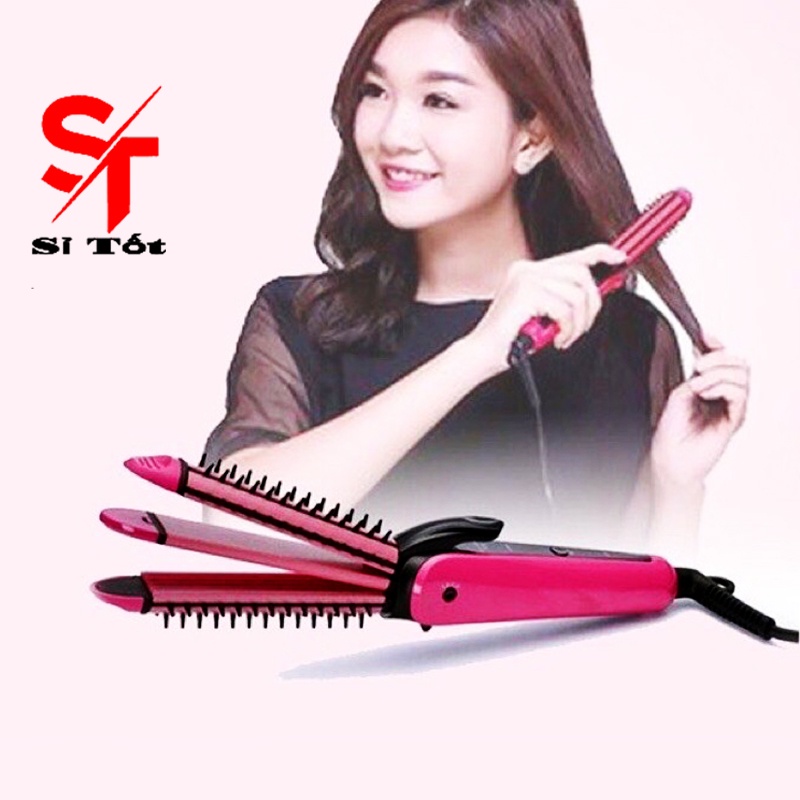 Máy làm tóc 3 in1 nova bấm xù uốn xoăn duỗi thẳng tiện lợi