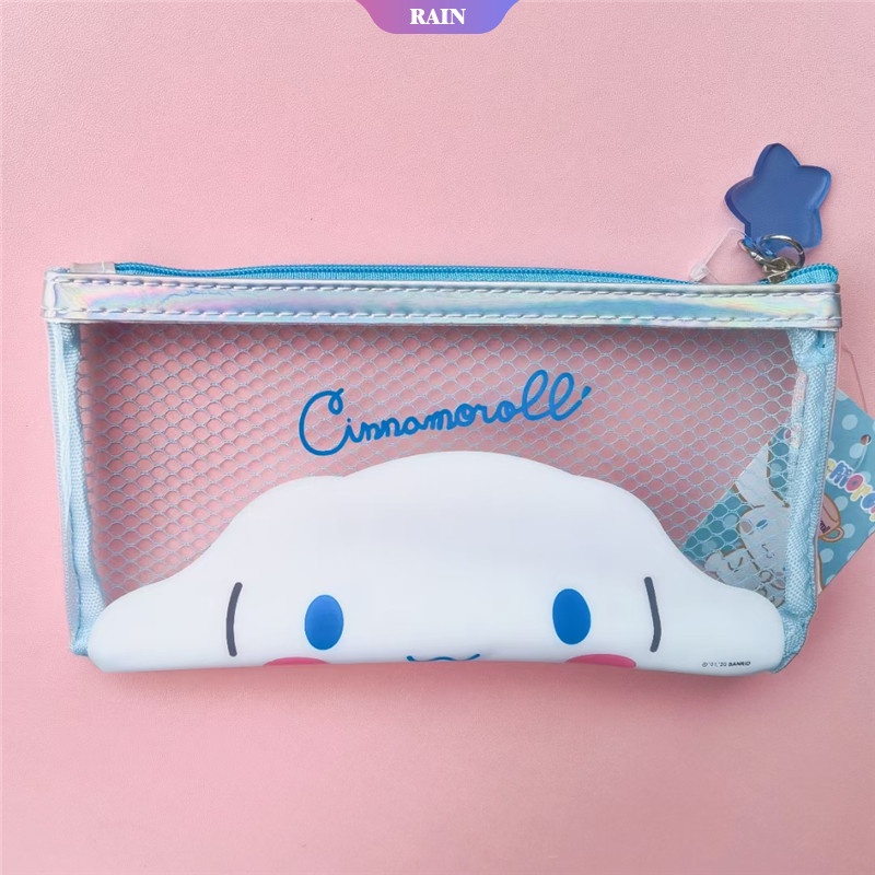 SANRIO Hộp Bút PVC Trong Suốt Họa Tiết Cinnamoroll Hello Kitty Đáng Yêu Kích Thước 20x10.5cm