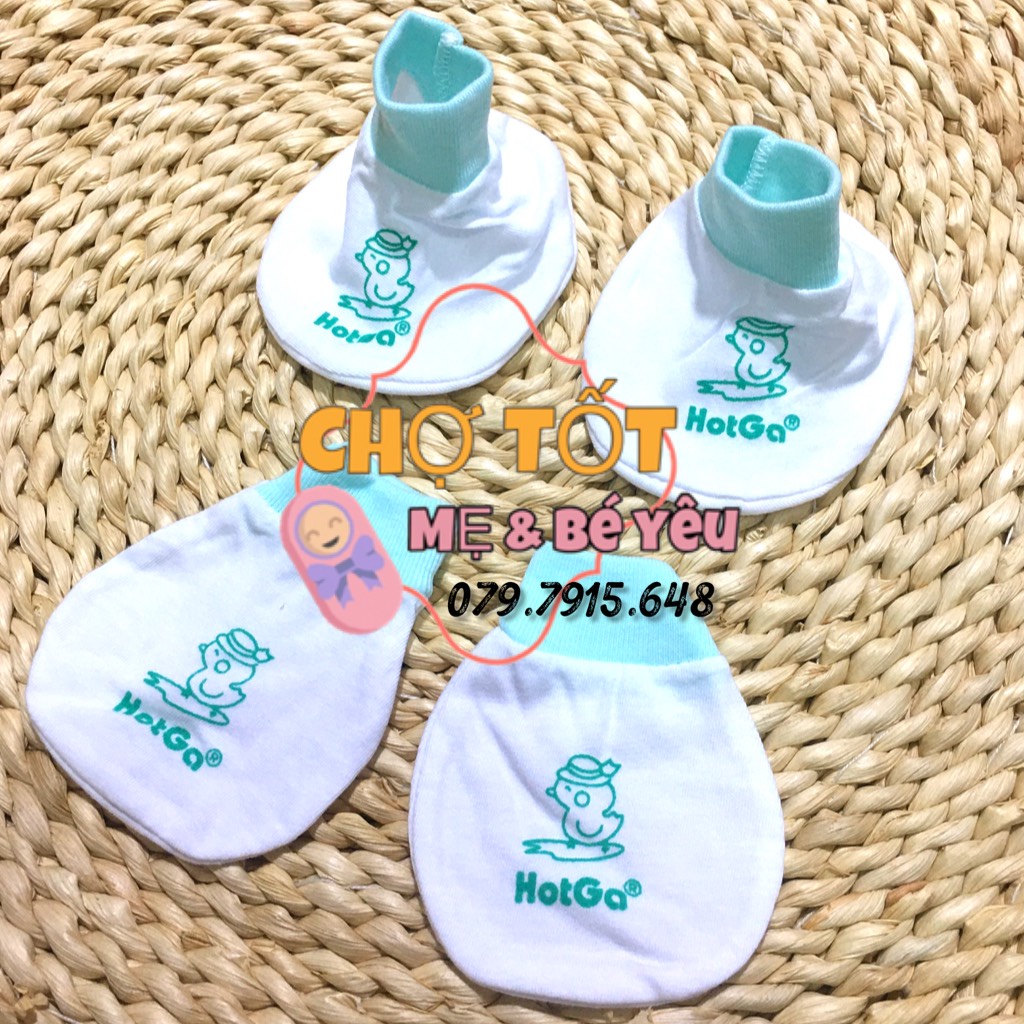 Combo 5 Bộ Bao Tay, Bao Chân Cho Bé Hotga Cotton Cao Cấp ( 0-3 tháng)