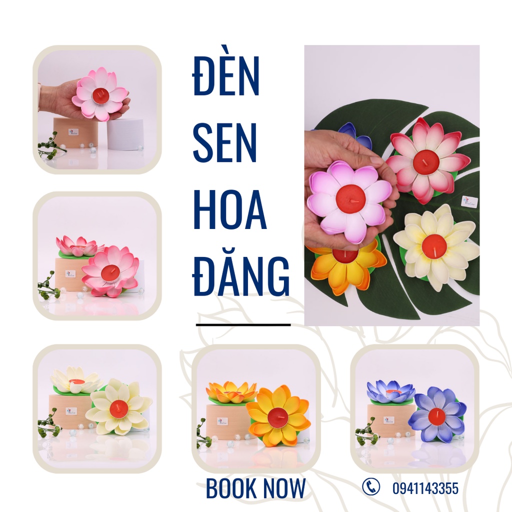 Đèn hoa sen thả nước, đèn hoa đăng ngày lễ Vu Lan, bao gồm nến