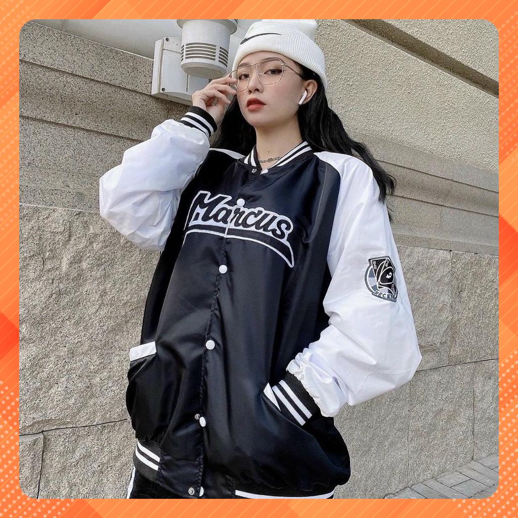 Áo khoác bomber dù 2 lớp logo nam nữ phong cách Hàn Quốc