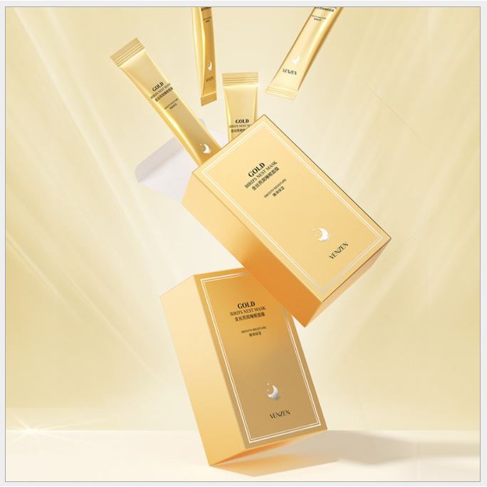 Hộp 20 gói mặt nạ ngủ Gold Bird's Nest Mask Venzen dưỡng ẩm nuôi dưỡng tái tạo làn da chắc khỏe