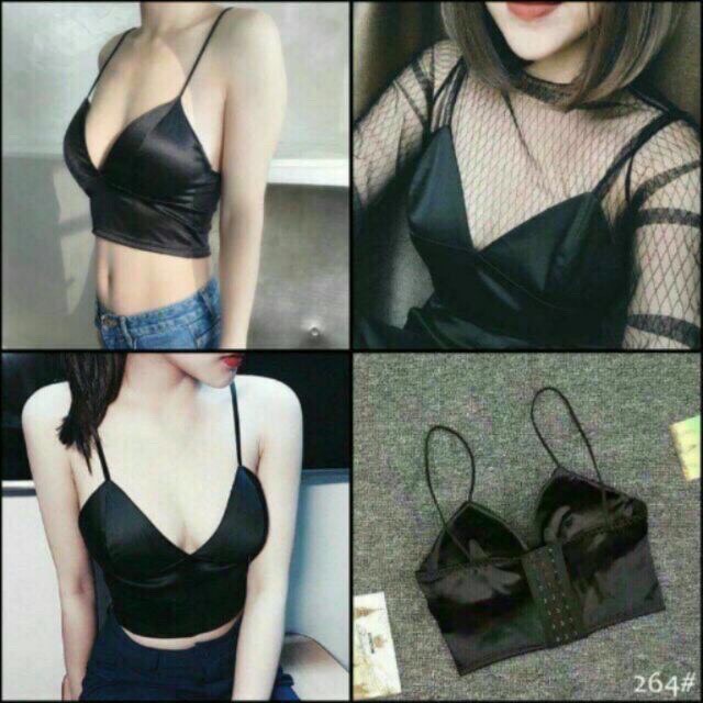 ÁO BRA LỤA PHI BÓNG 8 NẤC CÀI SIÊU SEXY
