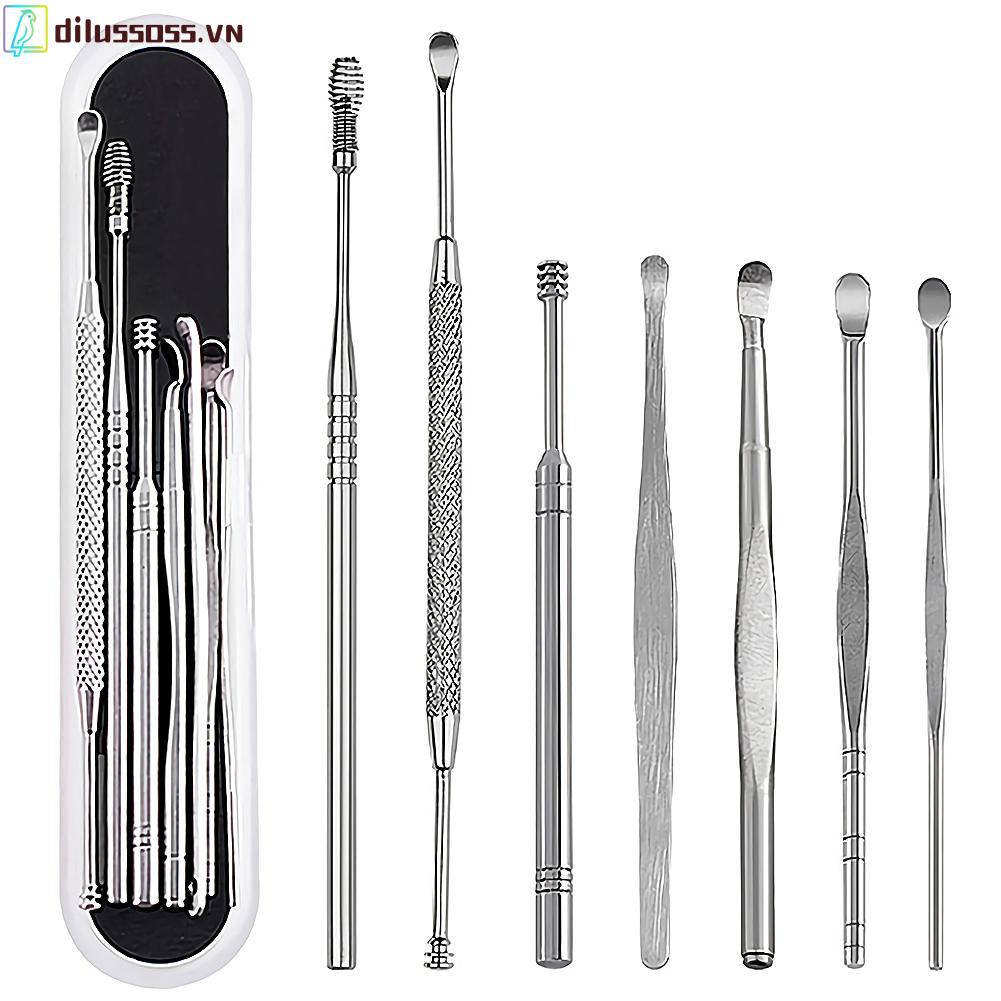 [Hàng mới về] Set 7 dụng cụ lấy ráy tai bằng thép không gỉ