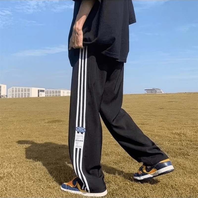 Quần ống rộng Họa Tiết Kẻ Sọc Phong Cách Hiphop Đường Phố Nhật Bản Cỡ M-3XL Thời Trang Cho Nam