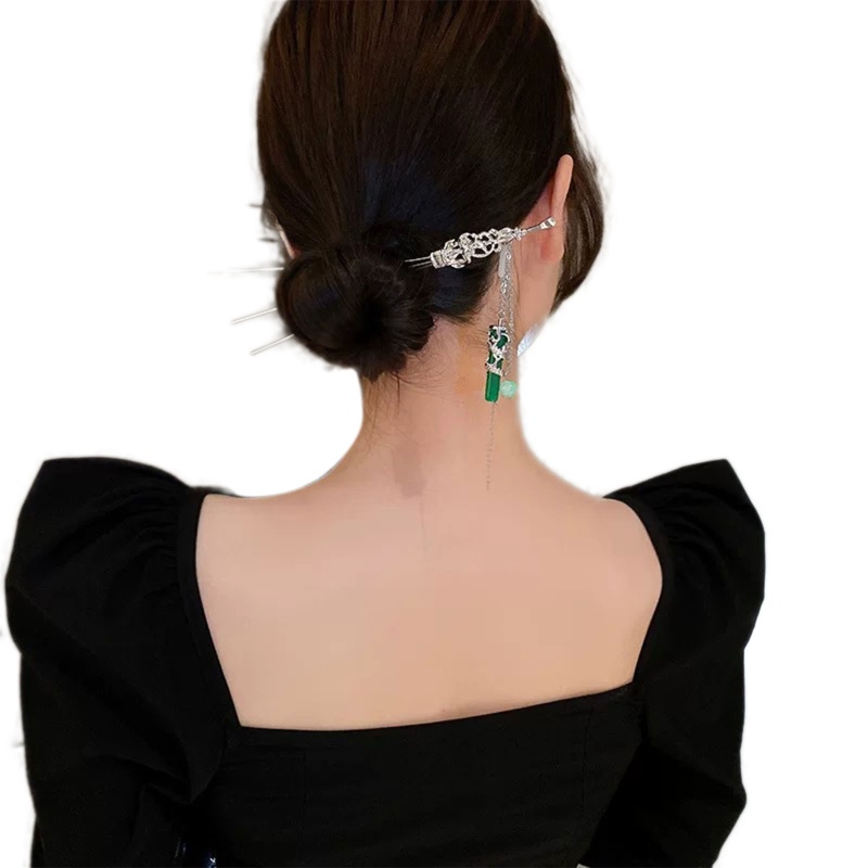 Trâm Cài Tóc Tua Rua Đính Hạt Ngọc Trai Phong Cách Trung Hoa Cổ Điển