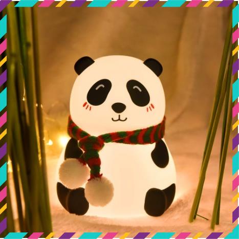 Đèn ngủ Panda bằng silicone mềm Đèn LED 7 màu - vỗ nhẹ đổi màu sắc