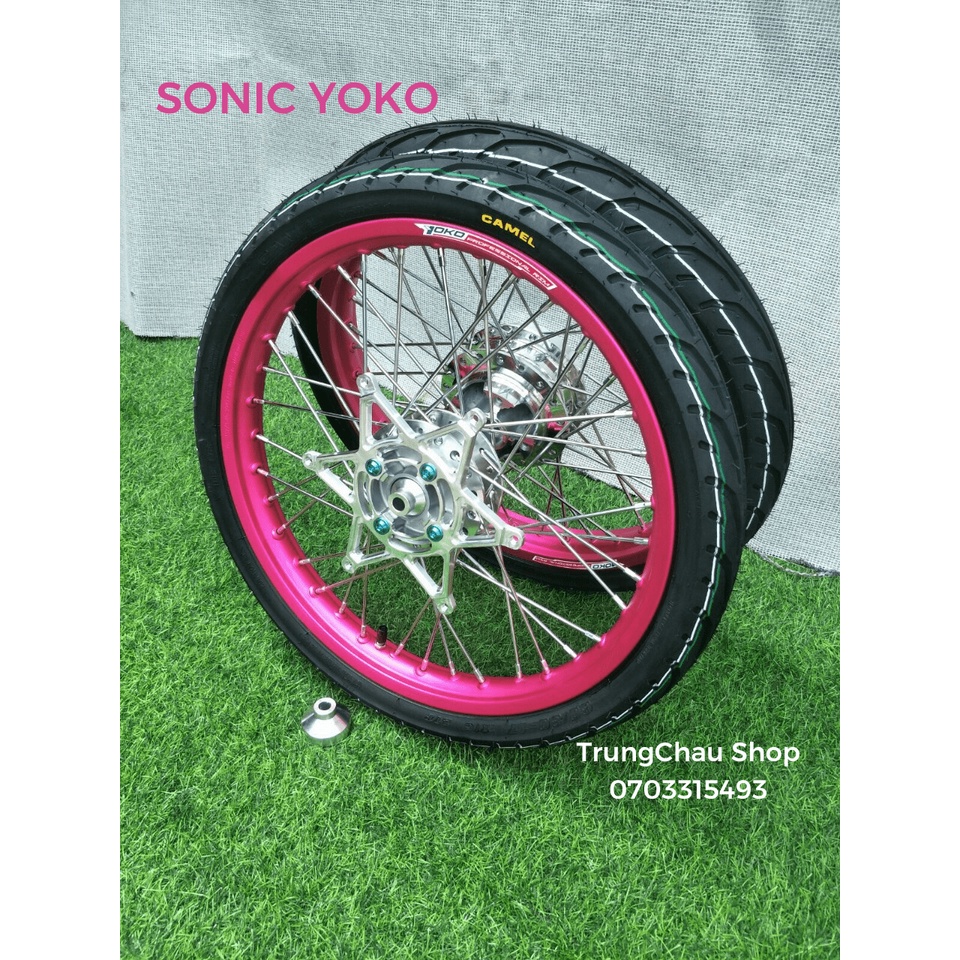 CẶP BÁNH CĂM SONIC NIỀNG YOKO THÁI FULL VỎ RUỘT CAMEL KÈM ĐĨA ỐC