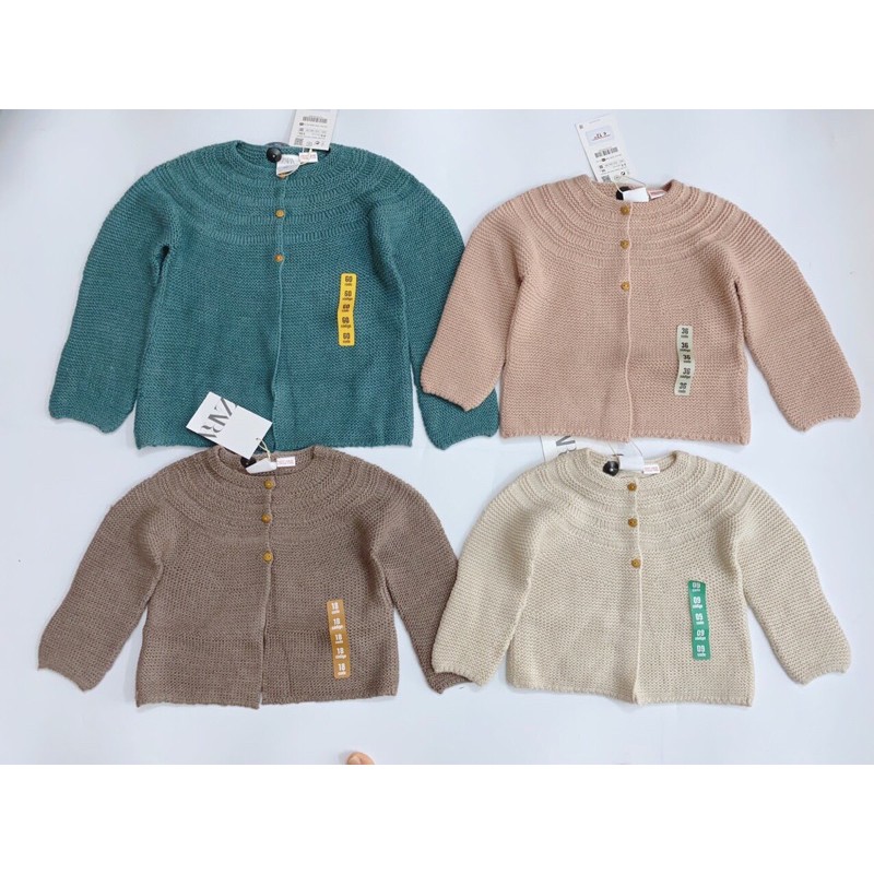 Áo len cardigan cài nút hãng Zara xuất dư cho bé size từ 6m-5y