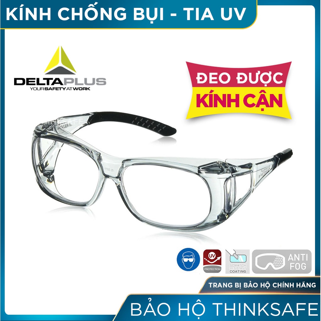 Kính bảo hộ lao động cao cấp Elvex Thinksafe, mắt kính chống bụi, chống tia UV, đeo cùng kính cận, trong suốt - SG37C