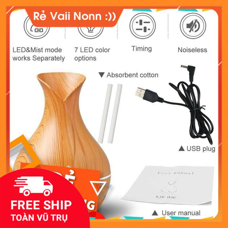 Đèn xông tinh dầu vân gỗ hình bình hoa cao cấp GDMN