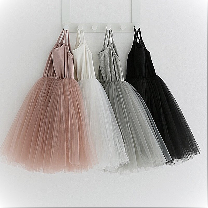 Đầm công chúa NNJXD hai dây phối lưới thời trang mùa hè xinh xắn dành cho bé gái 2-6 tuổi