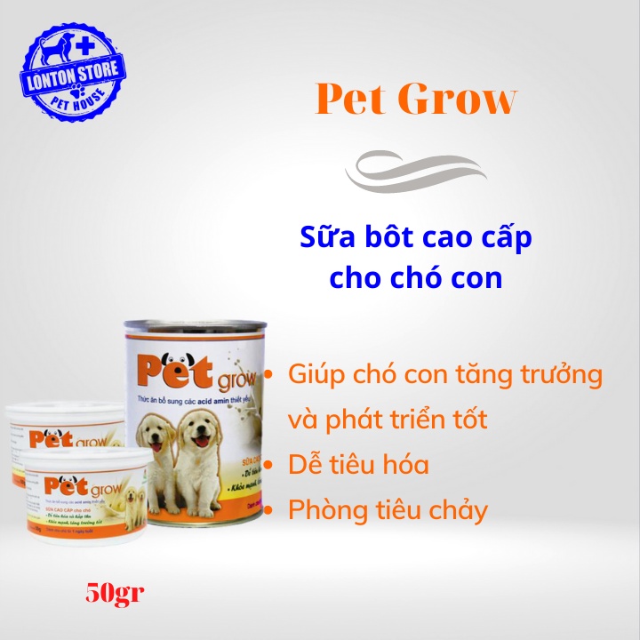 VEMEDIM Pet grow - Sữa Cao Cấp Cho Chó Con  50g (Không Tiêu Chảy) - Lonton Store