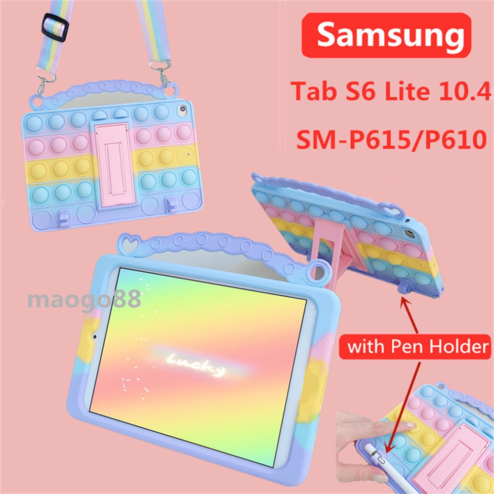 Ốp máy tính bảng chống sốc có dây đeo cho Samsung Galaxy Tab S6 Lite 10.4 2020 P610 / P615