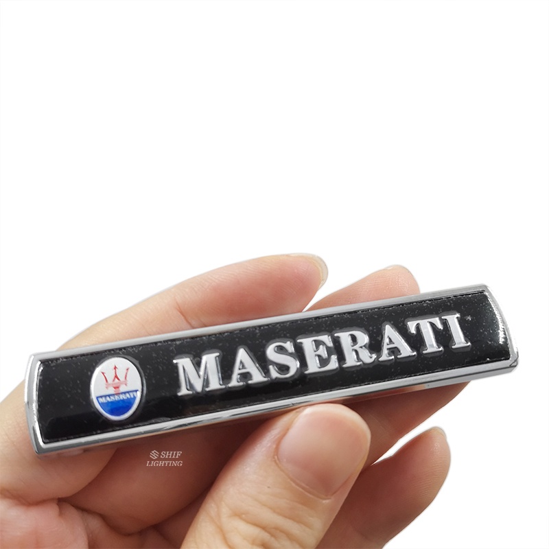 2 Miếng Dán Logo MASERATI Bằng Kim Loại Chất Lượng Cao Trang Trí Xe Hơi MASERATI