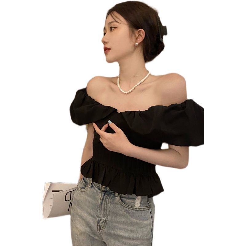 Áo Tay Phồng Ngắn Lưng Cao Sang Trọng Cao Cấp Mới