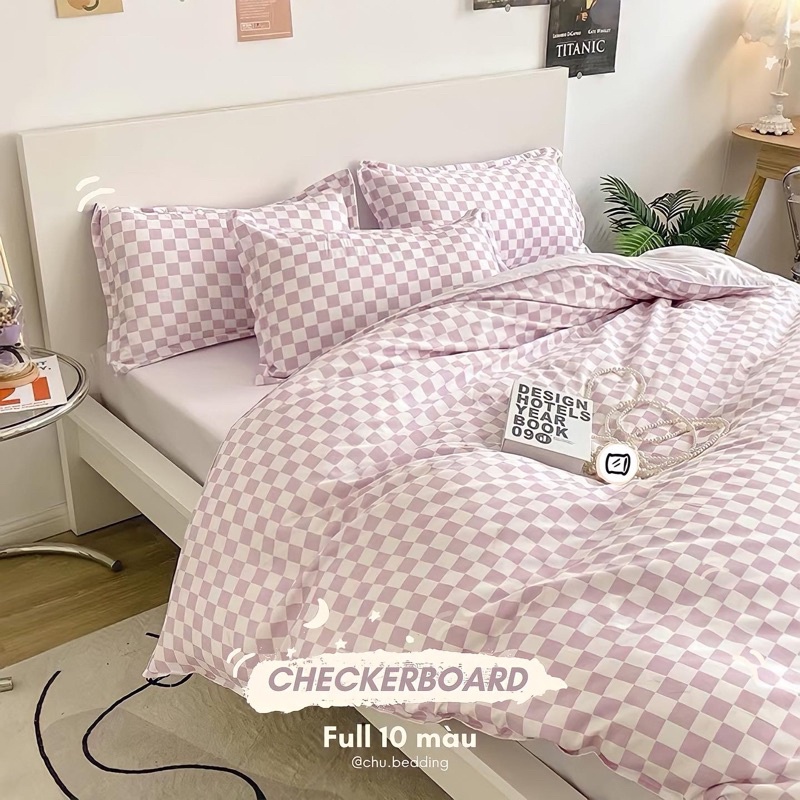 Bộ chăn ga gối poly cotton: hoạ tiết bàn cờ hot trend | BigBuy360 - bigbuy360.vn